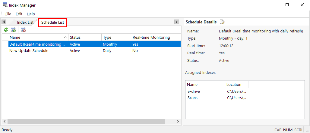 IndexScheduling