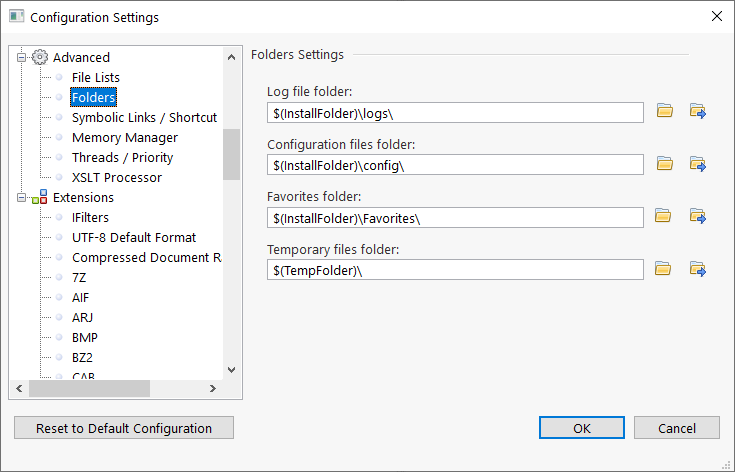 FoldersConfig